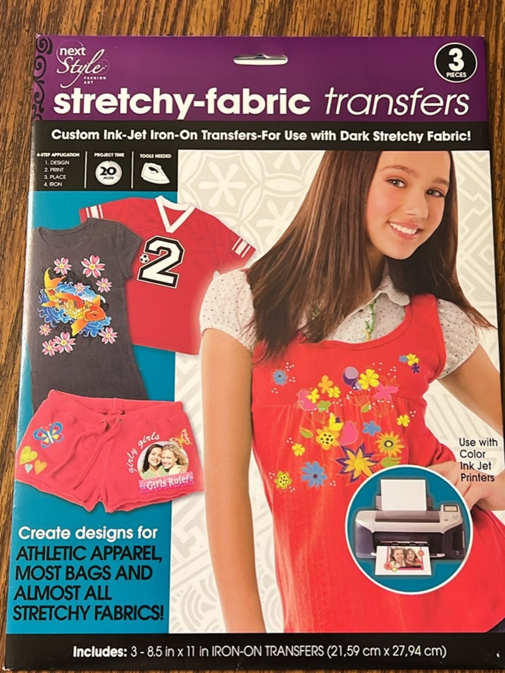next Style Stretchy-Fabric Iron-On Transfers - for dark fabric